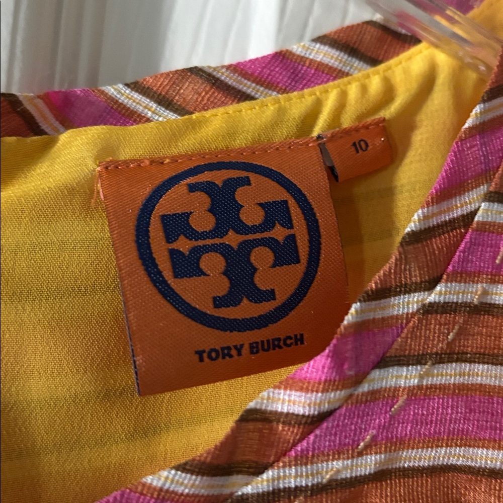 Tory Burch Pink and Yellow Striped Dress - Picture 3 of 4